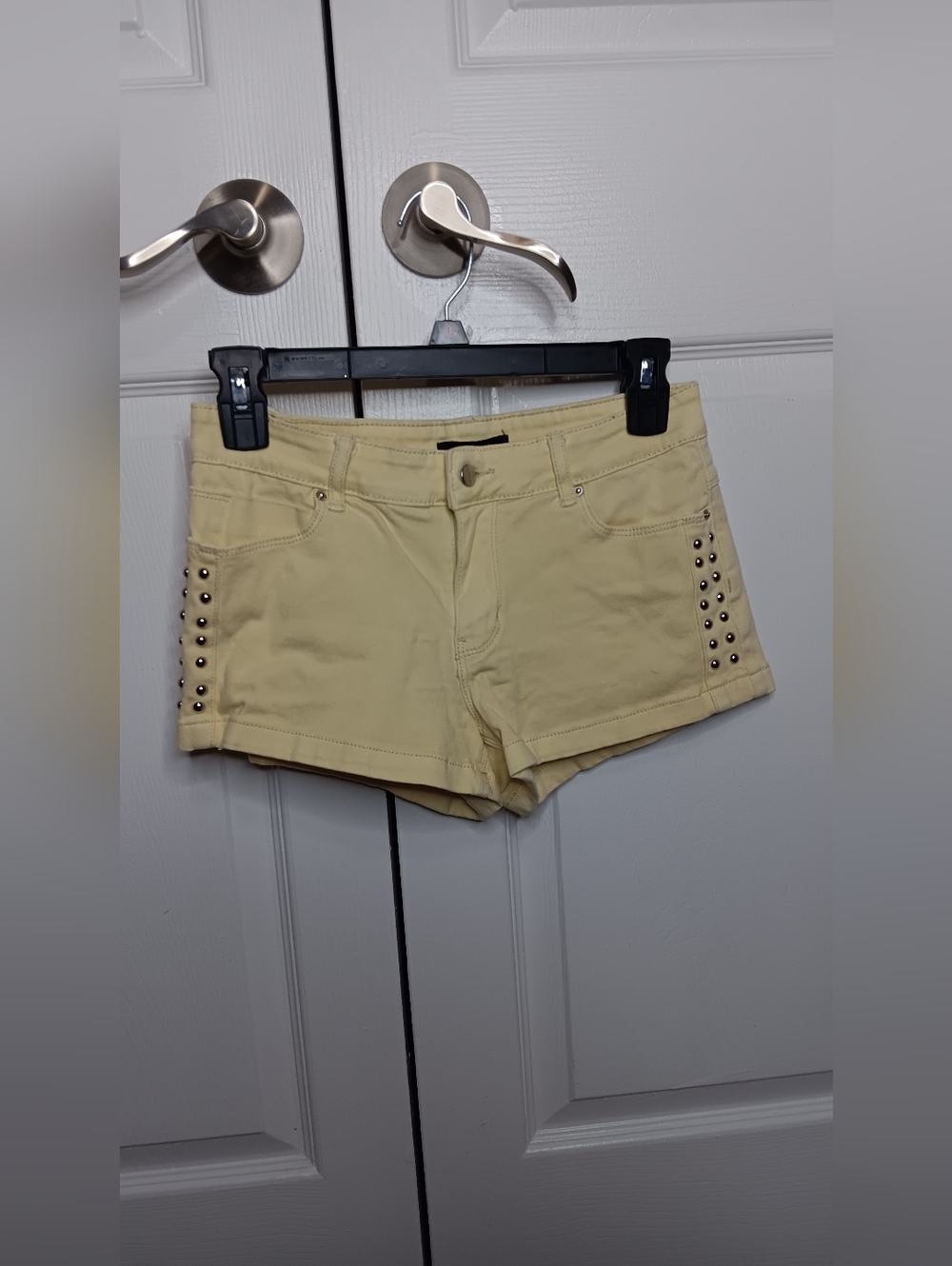 Yellow Studded Shorts